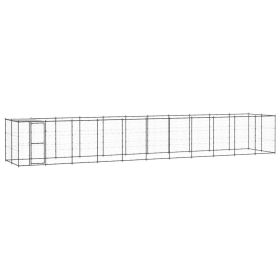 Outdoor Dog Kennel Steel with Roof 286.5 ftÂ²