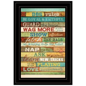 "Dog Rules" By Marla Rae, Ready to Hang Framed Print, Black Frame