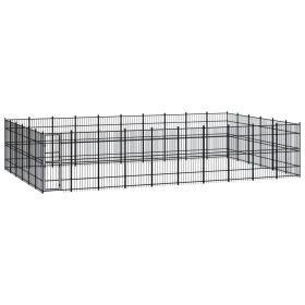 Outdoor Dog Kennel Steel 595.2 ftÂ²