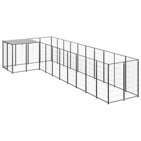 Dog Kennel Black 78.1 ftÂ² Steel