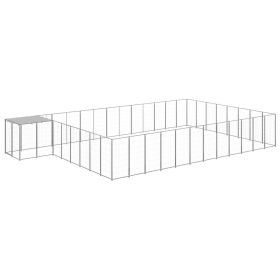 Dog Kennel Silver 325.6 ftÂ² Steel