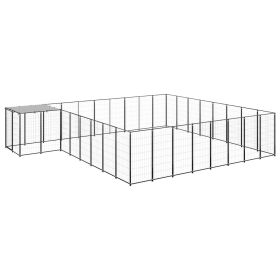 Dog Kennel Black 221.4 ftÂ² Steel