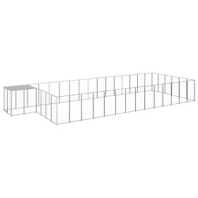 Dog Kennel Silver 286.5 ftÂ² Steel