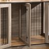 Large Furniture Style Dog Crate with Removable Panel Dark Walnut