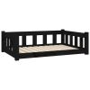 Dog Bed Black 37.6"x25.8"x11" Solid Wood Pine