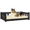 Dog Bed Black 37.6"x25.8"x11" Solid Wood Pine