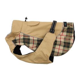 Alpine All Weather Dog Coat (Color/Design: Beige/Plaid)