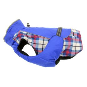 Alpine All Weather Dog Coat (Color/Design: Royal Blue Plaid)