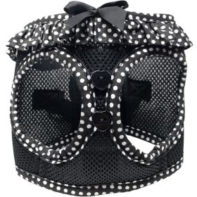 American River Choke Free Dog Harness Polka Dot Collection (Color/Design: Black & White)