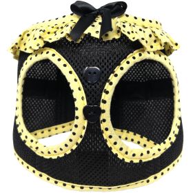 American River Choke Free Dog Harness Polka Dot Collection (Color/Design: Yellow & Black)