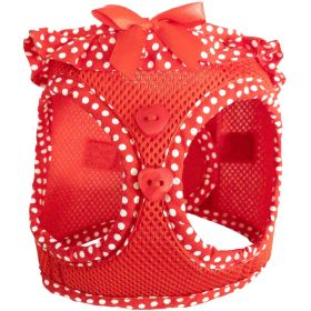 American River Choke Free Dog Harness Polka Dot Collection (Color/Design: Red)