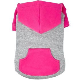 Color-Block Hoodie (Color/Design: Pink on Gray)