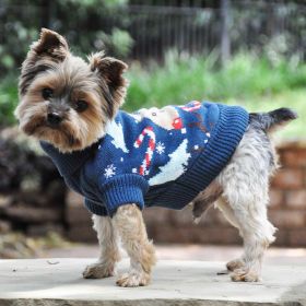 Combed Cotton Cable Knit Dog Sweater - Holiday Collection (Color/Design: Ugly Reindeer)