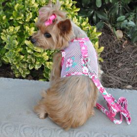 Cool Mesh Dog Harness Under the Sea Collection (Color/Design: Hawaiian Hibiscus)