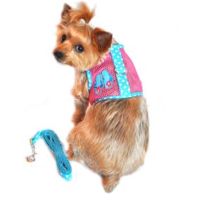 Cool Mesh Dog Harness Under the Sea Collection (Color/Design: Pink and Blue Flip Flop)