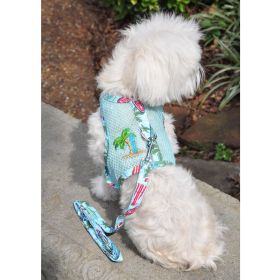 Cool Mesh Dog Harness Under the Sea Collection (Color/Design: Surfboards and Palms)