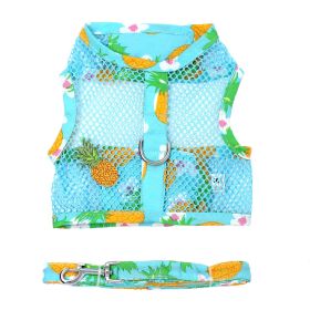 Cool Mesh Dog Harness Under the Sea Collection (Color/Design: Pineapple Luau)