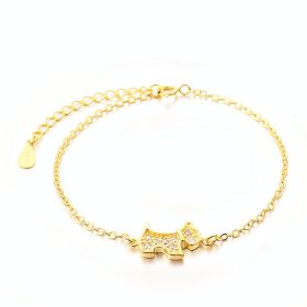 Fashion Gold Dog Bracelet With Zircon (Color: gold)