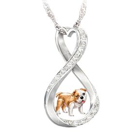 Women's Heart Twisted Animal Shaped Diamond Pendant Necklace (Color: Silver, Style: 3 Style)