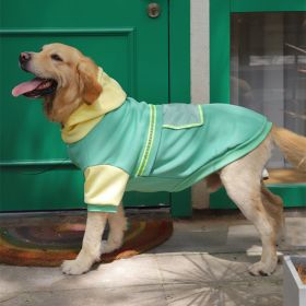 Autumn and winter pet clothes big dog clothes golden retriever Labrador big dog clothing sweater (Color: Double color transparent pocket big dog sweater (black))