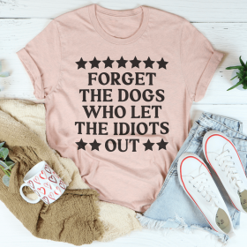 Forget The Dogs T-Shirt (Color: Heather Prism Peach, size: L)