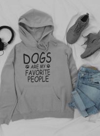 Dogs Are My Favorite People Hoodie (Color: Athletic Heather, size: X-Large)