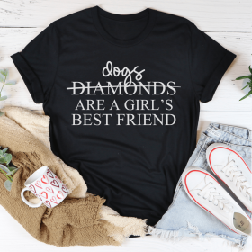 Dogs Are A Girl's Best Friend T-Shirt (Color: Black Heather, size: XL)