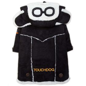 Touchdog 'Tuskegee' Aero-Vintage Designer Dog Coat (Color: Black, size: X-Large)