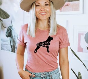 Rescue Mom T-shirt, Dog Mama Shirt, Rescue Dog Shirt, Dog Mom Shirt, Rescue Mom Shirt, Cute Dog Lover's Gift, Dog Mom Tshirt (size: medium)