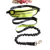 Newest Reflective Pet Leash Elastic Hand Free Jogging Dog Traction Rope Running Waist Pack Leashes Loop Retractable D-Ring Leash