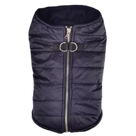 Zip-up Dog Puffer Vest (Color/Design: Black)